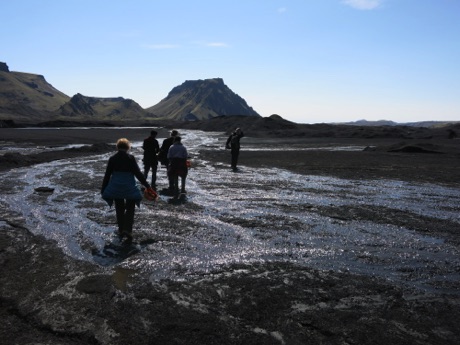 yes, we had to walk through some water from the melting ice